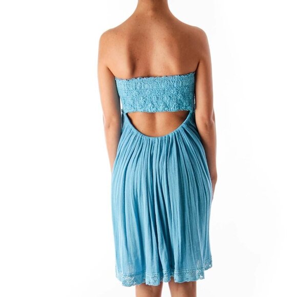 Jen's Pirate Booty Blue Strapless Crochet Dress - Picture 3 of 3